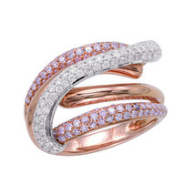 1.27ct Natural Argyle 6P Fancy Pink Diamonds Engagement Ring 18K Solid Gold Band - £3,172.34 GBP