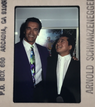 1991 Arnold Schwarzenegger &amp; Hiro Yamagata Artist Celebrity Transparency Slide - $9.49