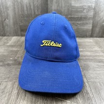 Titleist Golf Adjustable Snap Back Hat Size M/ L Blue Yellow Logo - £6.05 GBP