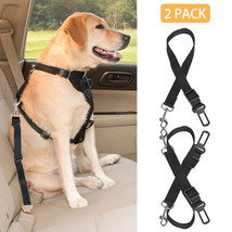 2Pcs Pet Dog Seat Belt Leash Adjustable Pet Dog Cat Safety Leads Harness(D0102HP - £12.44 GBP