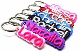 Personalized Keyring - Two Colors - Name Tag! School Bag! Birthday! Party! - £4.31 GBP