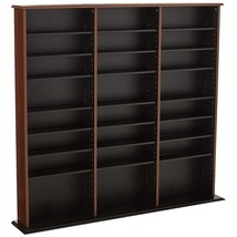 Triple Width Wall Storage Cabinet, Cherry And Black - £180.98 GBP