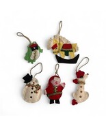 Vintage Handmade Sequin/Felt Santa Snowman Frog Christmas Ornaments Lot ... - $38.41 CAD
