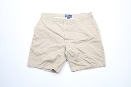 Vintage 90s Ralph Lauren Mens 40 Faded Flat Front Chino Golf Shorts Beig... - $39.55