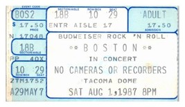 Boston Concerto Ticket Stub Agosto 1 1987 TACOMA Washington - £31.71 GBP