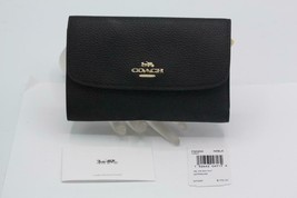Coach F30204 Black Pebbled Leather Medium Envelope Wallet New With Tags - £81.91 GBP