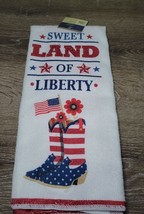 Sweet Land of Liberty USA Patriotic Decorative Kitchen Towel NWT - $6.88