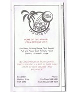 Golf Scorecard Palm Springs Golf Club CFB Cold Lake Alberta - $3.95