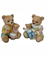 HOMCO Porcelain Teddy Bear Family Collectible Figurine Set #1444 Made in... - €12,88 EUR