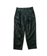 A New Day Black Faux Leather Pleated Pants Womens Size 8 PU - $18.00