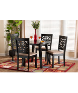 Demitasse Modern Beige Fabric and Dark Brown 5-Piece Dining Set - $8,876.79 MXN