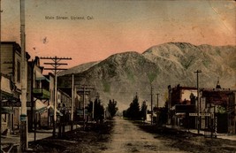 Main Street Upland California - Antique pre 1917 RPPC Postcard bk49 - £5.45 GBP