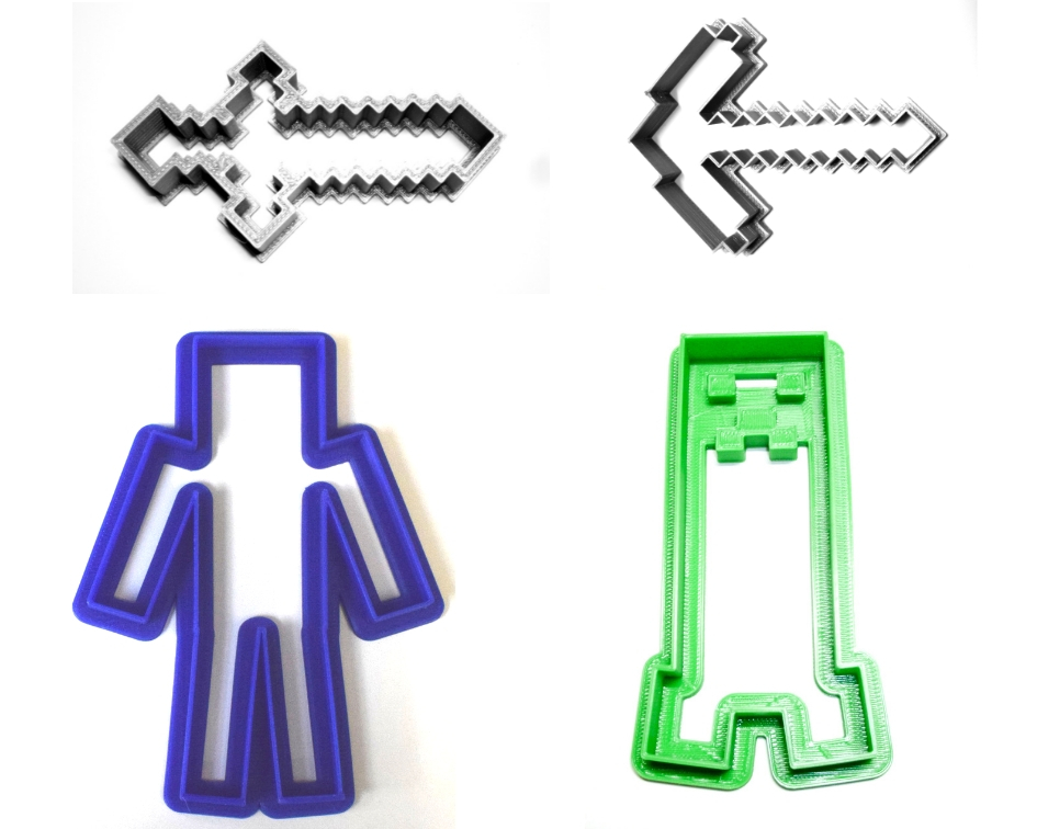 Block Adventure Video Game Person Set Of 4 Cookie Cutters USA PR1025