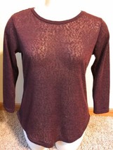 Women&#39;s Juniors Small Say What? Back Button Pullover Blouse Maroon  - $7.91