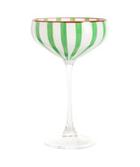 Cabana Green Striped Coupe Glass 8oz Set of 4 - €43,17 EUR