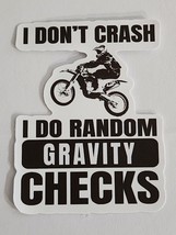 I Don&#39;t Crash I do Random Gravity Checks Dirt Bike Theme Sticker Decal A... - $2.59