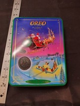 Empty 1995 Oreo Christmas cookie Tin “Unlock The Magic” Collectible Santa - £4.94 GBP