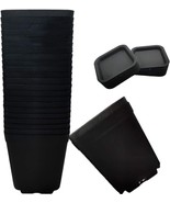 24 Pack 3 Inch Black Nursery Pot Flower Pots Square Plant Pot with Sauce... - $14.84