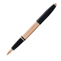 Cross Cross Calais Brushed Rose Gold and Black Fountain Pen - Med. - £48.90 GBP