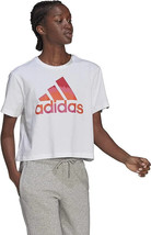 adidas Womens Cotton Tie-Dye Cropped T-Shirt Color White/Bold Red Color M - £26.18 GBP