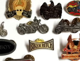 Motorcycle Skull Eagle Biker Fat Boy Souvenir Lapel Pin Lot (10 Differen... - £23.08 GBP