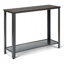 Metal Frame Wood  Console Sofa Table with Storage Shelf-Sliver - Color: ... - $2,524.81 MXN