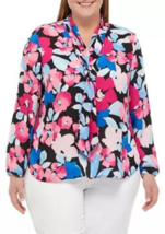 New Kasper Blue Pink Floral Career Top Blouse Size 2 X Women $79 - £42.35 GBP