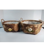 Vintage Straw Raffia Baskets Casserole Carriers Round Rectangle 3D Fruit... - £13.46 GBP