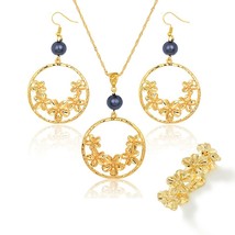 Aiian jewelry set for women new sea turtle frangipani pendant necklaces sets trendy big thumb200