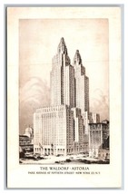 Waldorf Astoria Hotel New York Città Ny Nyc Unp Steelograph Cartolina N23 - £2.37 GBP