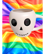 Hyde &amp; EEK Boutique Skull Figural Mug Skeleton Face Halloween 12oz Stone... - $10.98 CAD