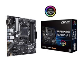 ASUS Prime B450M-A II AMD AM4 (Ryzen 5000, 3rd/2nd/1st Gen Ryzen Micro ATX Mothe - £109.33 GBP