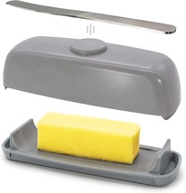 Butter Dish with Lid and Knife, Magnetic Butter Keeper, Easy Scoop, No Mess Lid, - £31.66 GBP