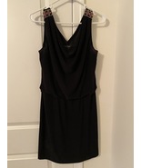 White House Black Market V Neck Sleeveless Black Dress Size 4 Beaded Sho... - £31.97 GBP