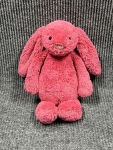 Jellycat Bashful Strawberry Bunny Rabbit 12” Plush Hot Pink Stuffed Toy Retired - £48.29 GBP