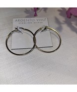 Argento Vivo STERLING SILVER Thick Hoop Earrings GOLD Color 1.75” NEW - €75,69 EUR Argento Vivo STERLING SILVER Thick Hoop Earrings GOLD Color 1.75” NEW - €75,69 EUR
