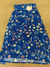 LuLaRoe Maxi Skirt Floral Daisy flowers Sz L Fit &amp; Flre Foldable Waist Stretch - £18.40 GBP