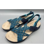 Clarks Collection Womens Sandals 8.5 Amanda Ease Blue Slingback Comfort - $442.57 MXN