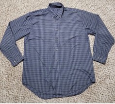 Puritian Grey Plaid Button Down Wrinkle Reistant Long Sleeve Shirt Men&#39;s LT - £7.79 GBP