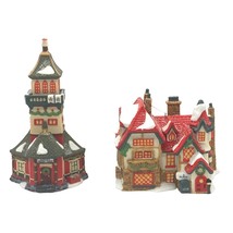 Dept 56 Ornaments Series North Pole Lot Santa&#39;s Workshop + Lookout Tower Xmas - £19.94 GBP