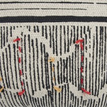 Black White Kantha Stitch and Knots Throw Pillow - £63.06 GBP