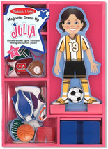 NEW Melissa &amp; Doug Magnetic Dress Up Julia Wood Sports 29 pieces Ages 3+ - $14.85