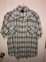 BKE BUCKLE Contour Mens Sz Large Short Sleeve Pearl Snap Western Shirt - £10.11 GBP