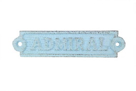[Pack Of 2] Rustic Light Blue Cast Iron Admiral Sign 6&quot;&quot; - £26.83 GBP