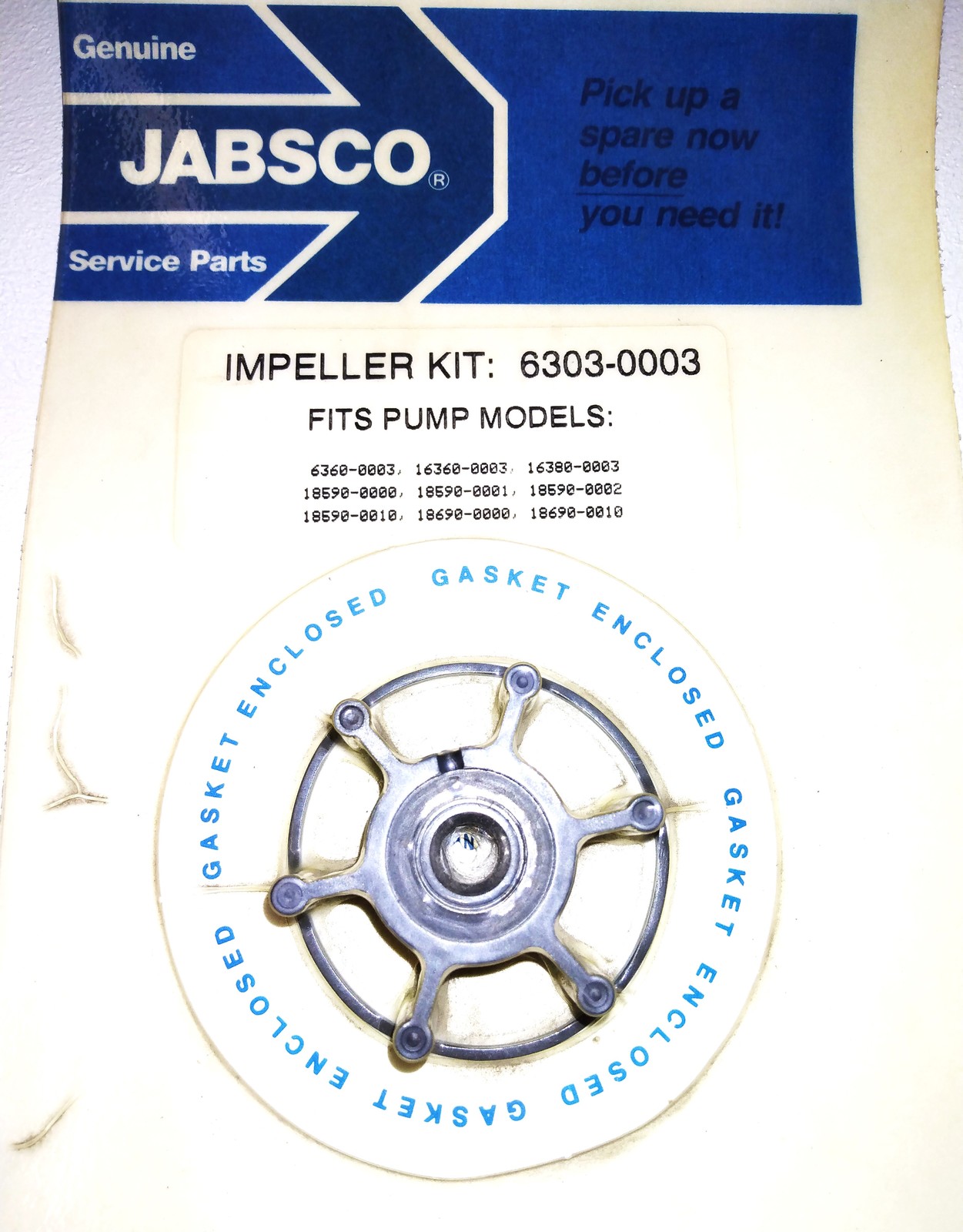 6303-0003 Jabsco Impeller Kit - $28.99