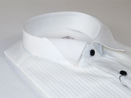Mens 100% Italian Cotton Tux Formal Shirt SORRENTO Turkey 4846 White Wing tip image 4