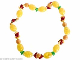 Vintage Necklace Plastic Fruit Salad Bold  Colorful West Germany 1960s - $51.73