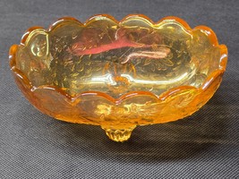 JEANNETTE Marigold Carnival FLORAGOLD 5.5&quot; x 3.5&quot; Candy Nut Trinket Dish... - $296.95 MXN
