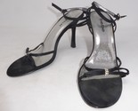 Bebe Black Bling 4&quot; High Heels Sandals Sz 8.5 M Strappy Open Toe - $29.65