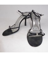 Bebe Black Bling 4&quot; High Heels Sandals Sz 8.5 M Strappy Open Toe - £23.42 GBP